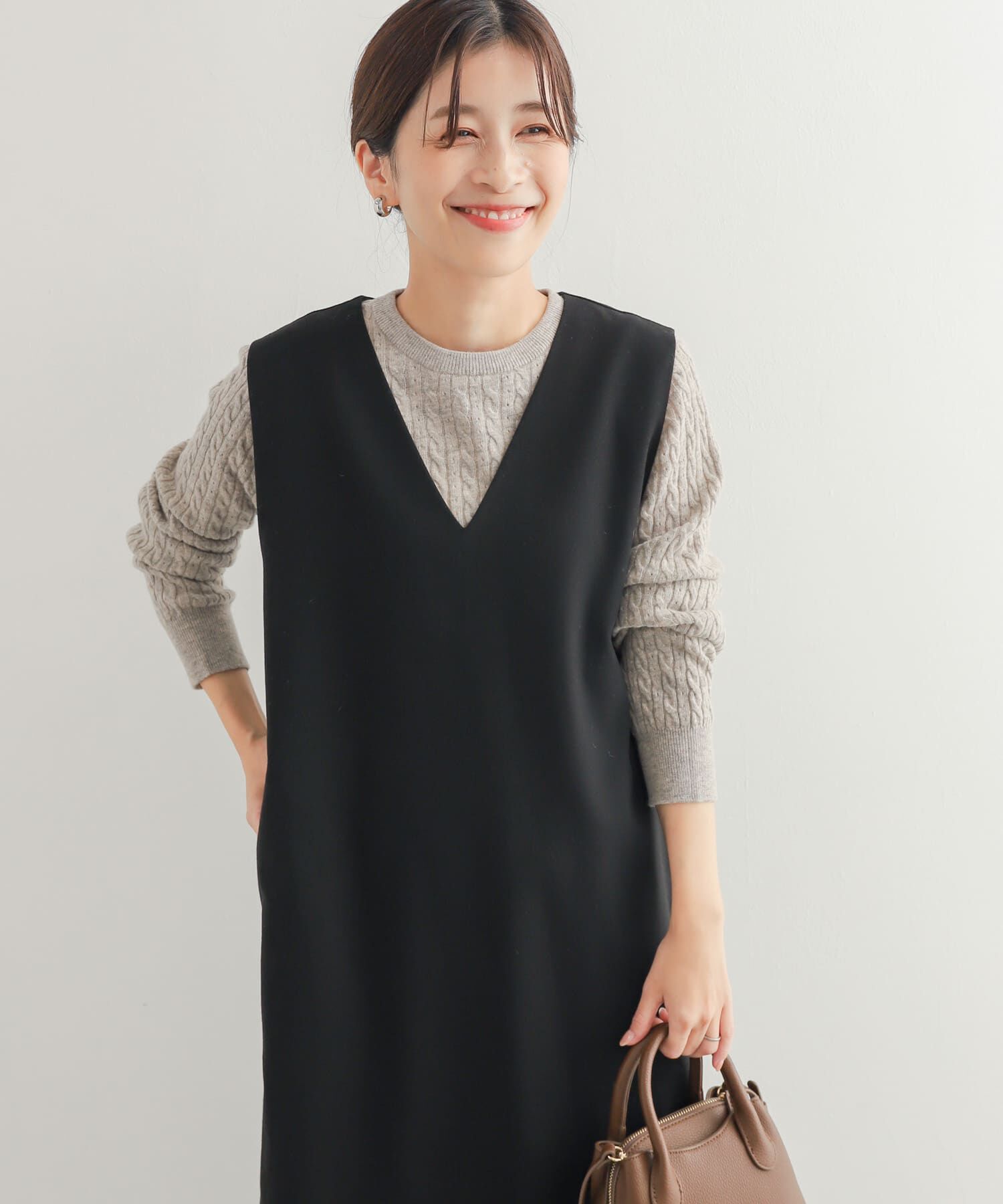 URBAN RESEARCH DOORS「ウール混ケーブルコンパクトニット」|ニット・セーター|