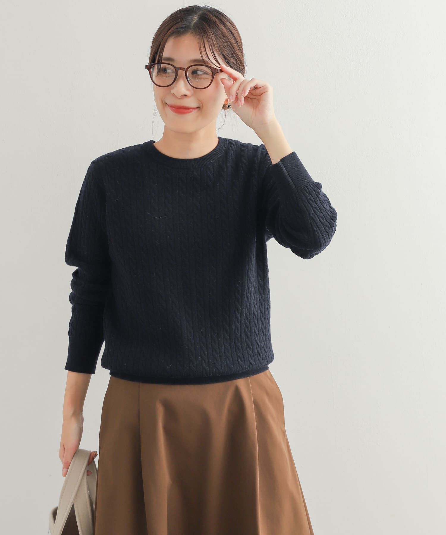 URBAN RESEARCH DOORS「ウール混ケーブルコンパクトニット」|ニット・セーター|