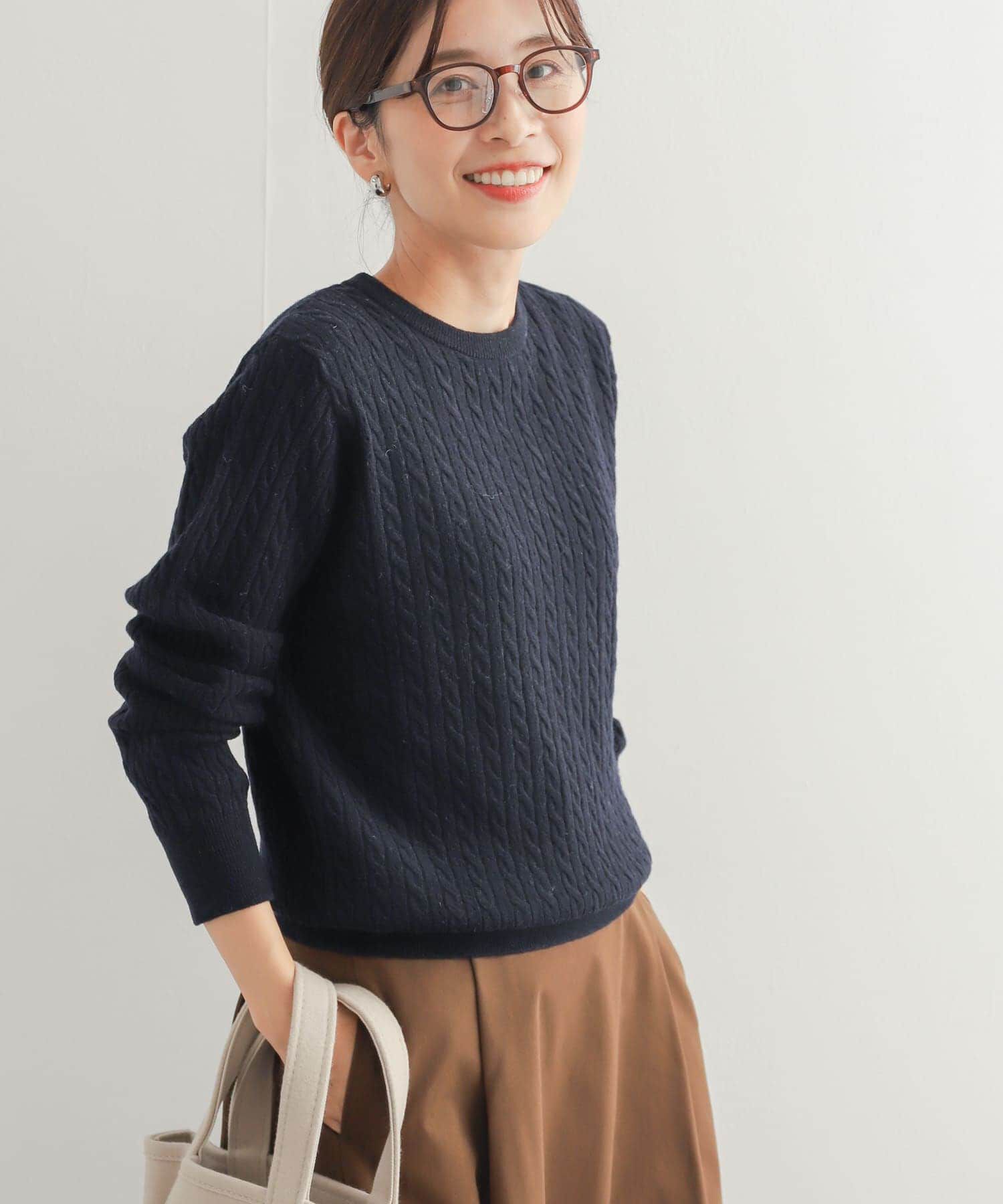 URBAN RESEARCH DOORS「ウール混ケーブルコンパクトニット」|ニット・セーター|