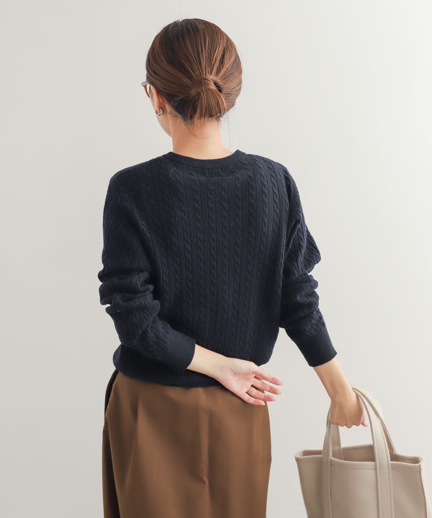 URBAN RESEARCH DOORS「ウール混ケーブルコンパクトニット」|ニット・セーター|