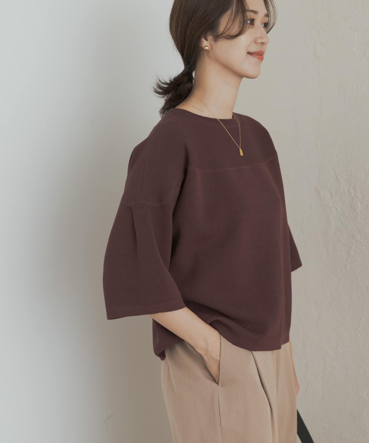 URBAN RESEARCH DOORS「ダブルジャガードボートネックニット」|ニット・セーター|