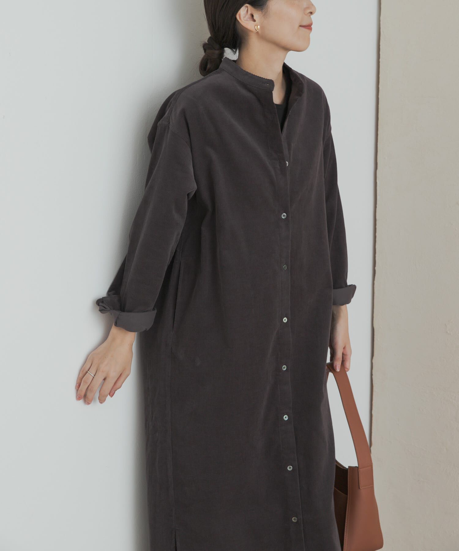 URBAN RESEARCH DOORS「『WEB/一部店舗限定カラー』『UR TECH』コーデュロイシャツワンピース」|ワンピース|