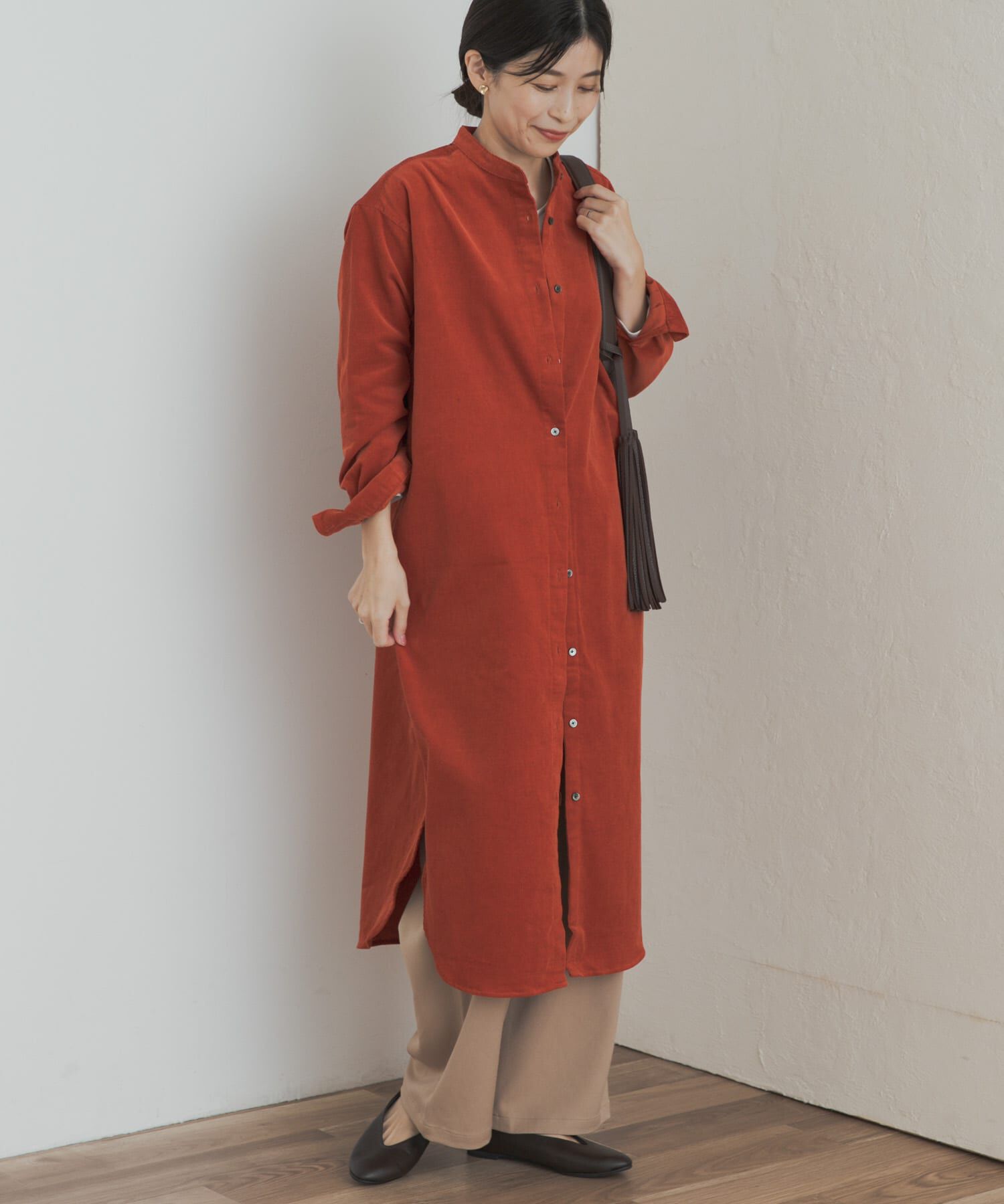 URBAN RESEARCH DOORS「『WEB/一部店舗限定カラー』『UR TECH』コーデュロイシャツワンピース」|ワンピース|