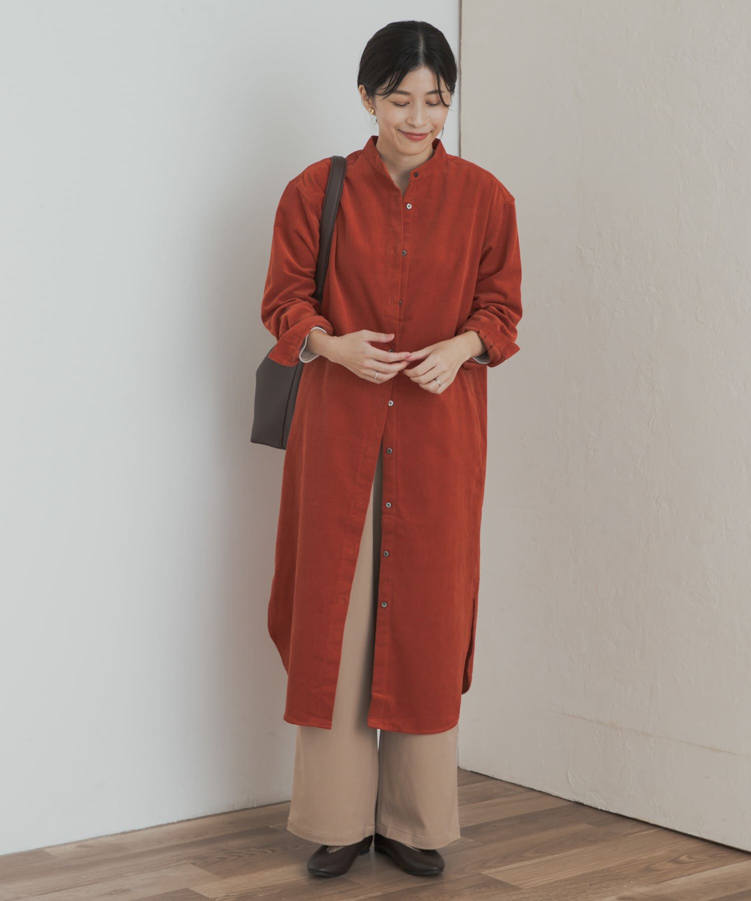 URBAN RESEARCH DOORS「『WEB/一部店舗限定カラー』『UR TECH』コーデュロイシャツワンピース」|ワンピース|