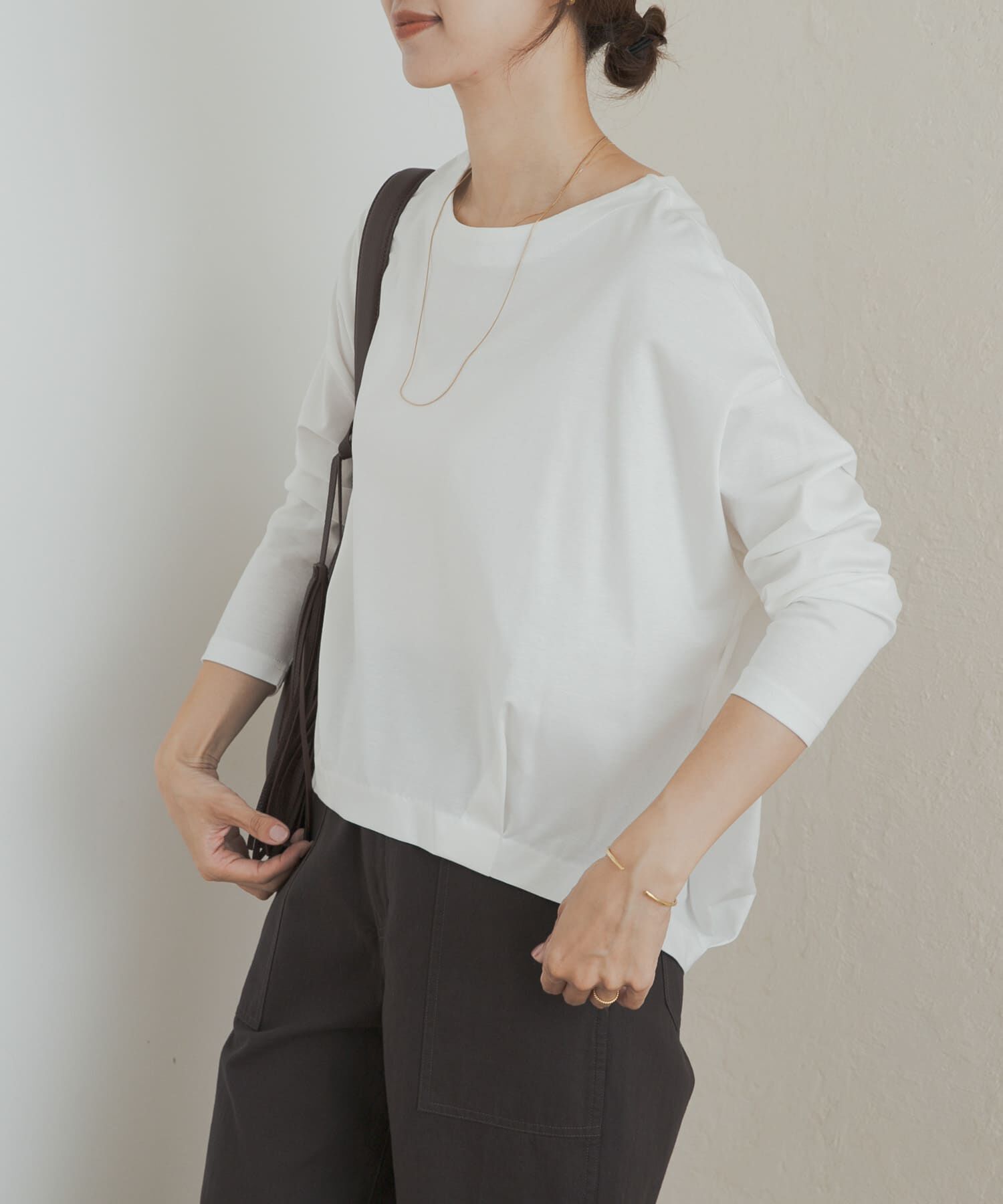 URBAN RESEARCH DOORS「コットンバックタック長袖プルオーバー」|Tシャツ・カットソー|