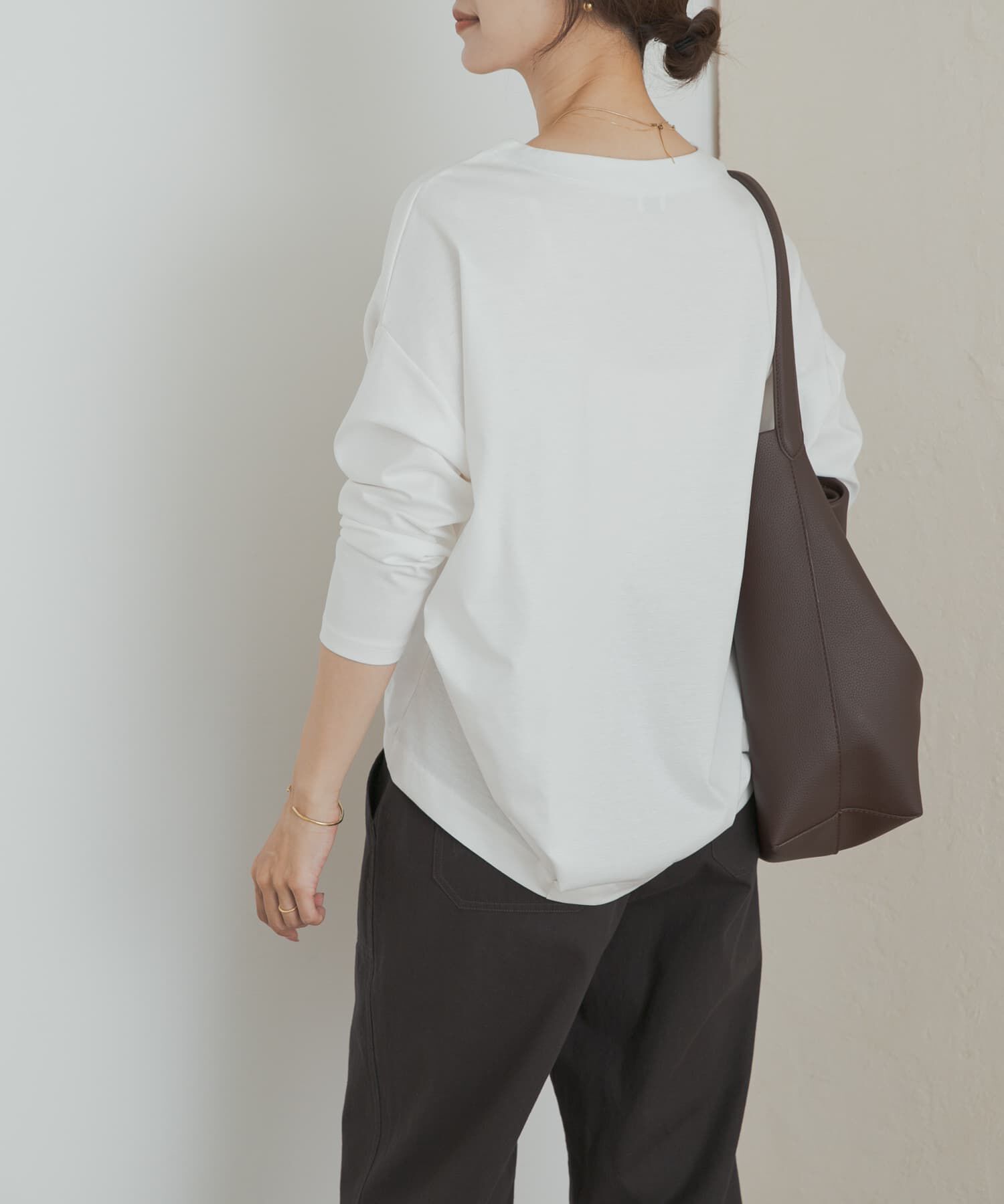 URBAN RESEARCH DOORS「コットンバックタック長袖プルオーバー」|Tシャツ・カットソー|