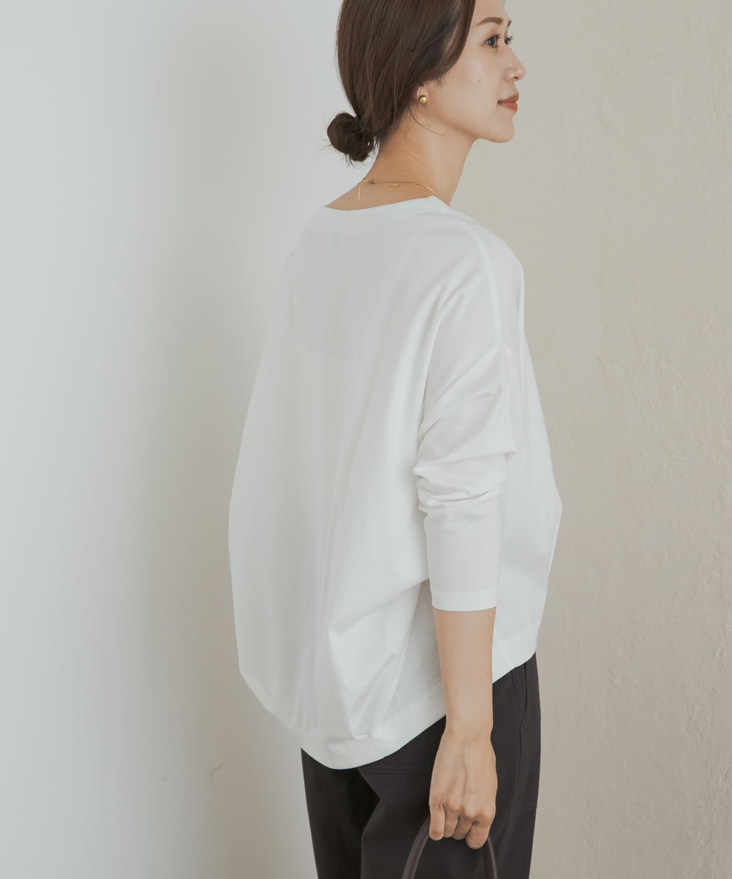 URBAN RESEARCH DOORS「コットンバックタック長袖プルオーバー」|Tシャツ・カットソー|