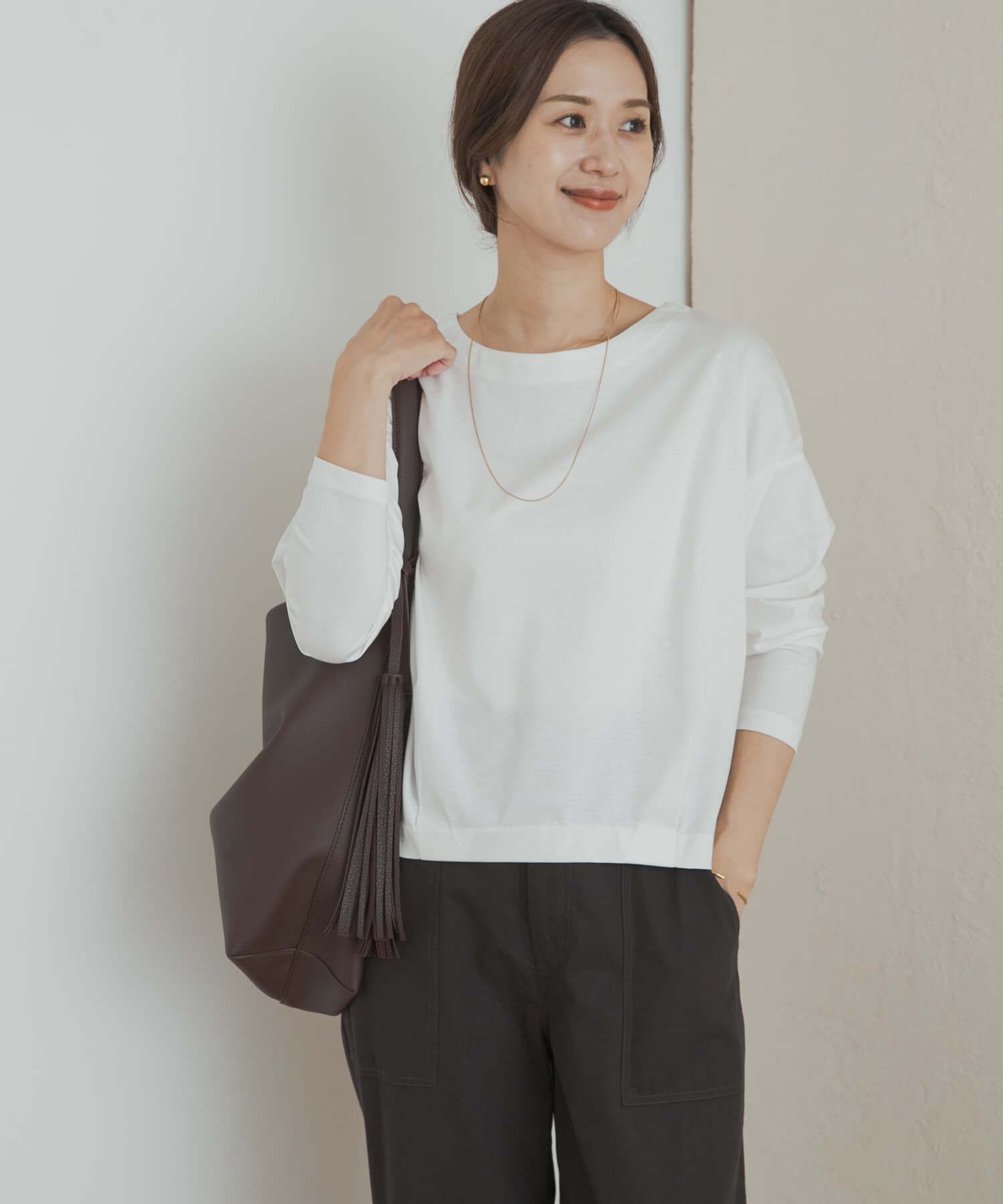 URBAN RESEARCH DOORS「コットンバックタック長袖プルオーバー」|Tシャツ・カットソー|