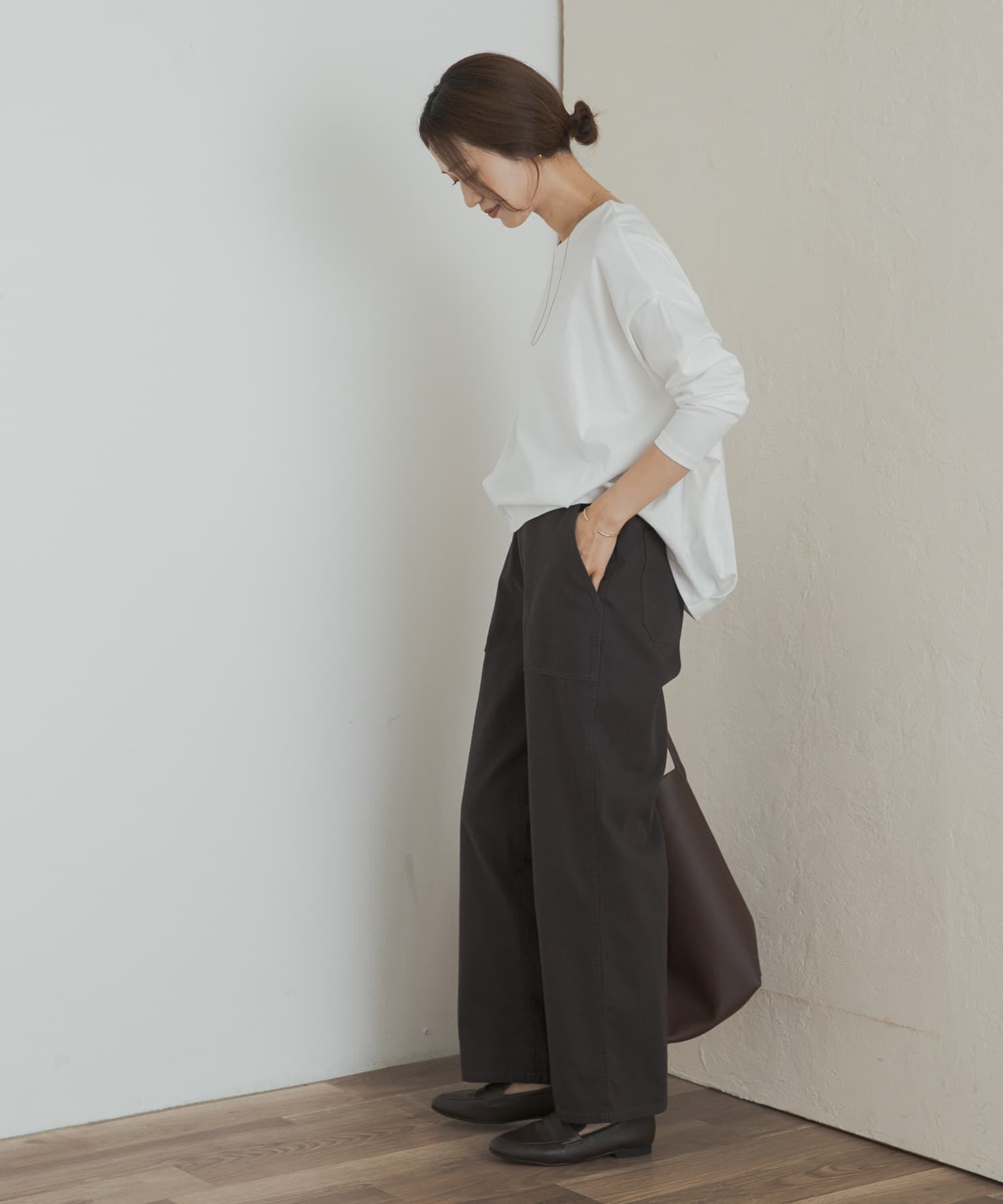 URBAN RESEARCH DOORS「コットンバックタック長袖プルオーバー」|Tシャツ・カットソー|