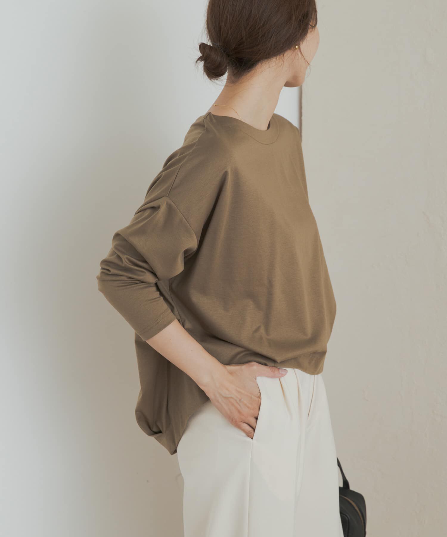 URBAN RESEARCH DOORS「コットンバックタック長袖プルオーバー」|Tシャツ・カットソー|