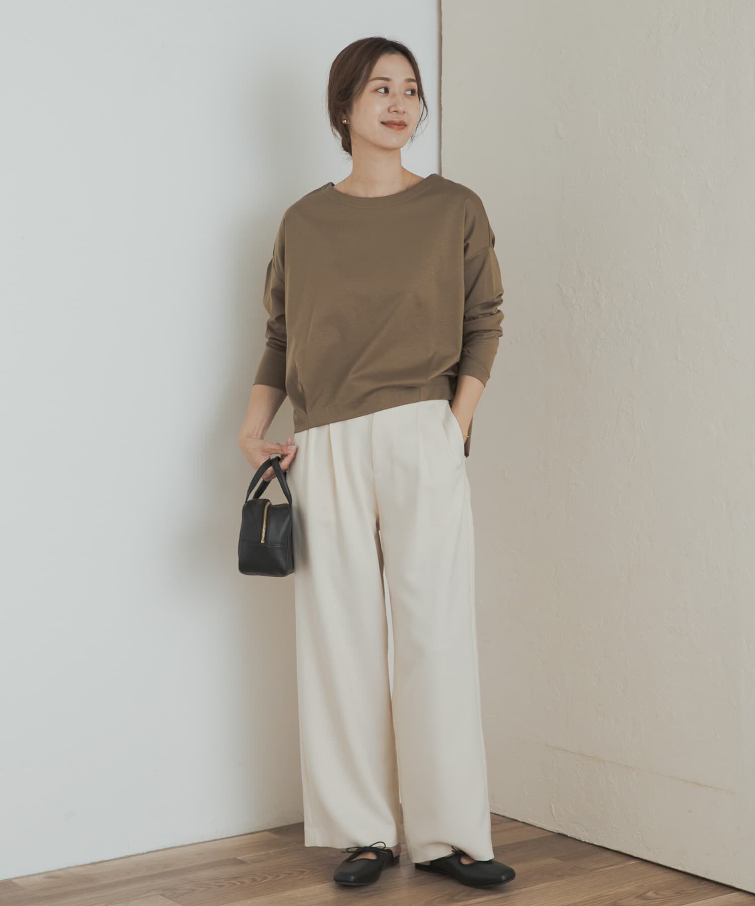 URBAN RESEARCH DOORS「コットンバックタック長袖プルオーバー」|Tシャツ・カットソー|