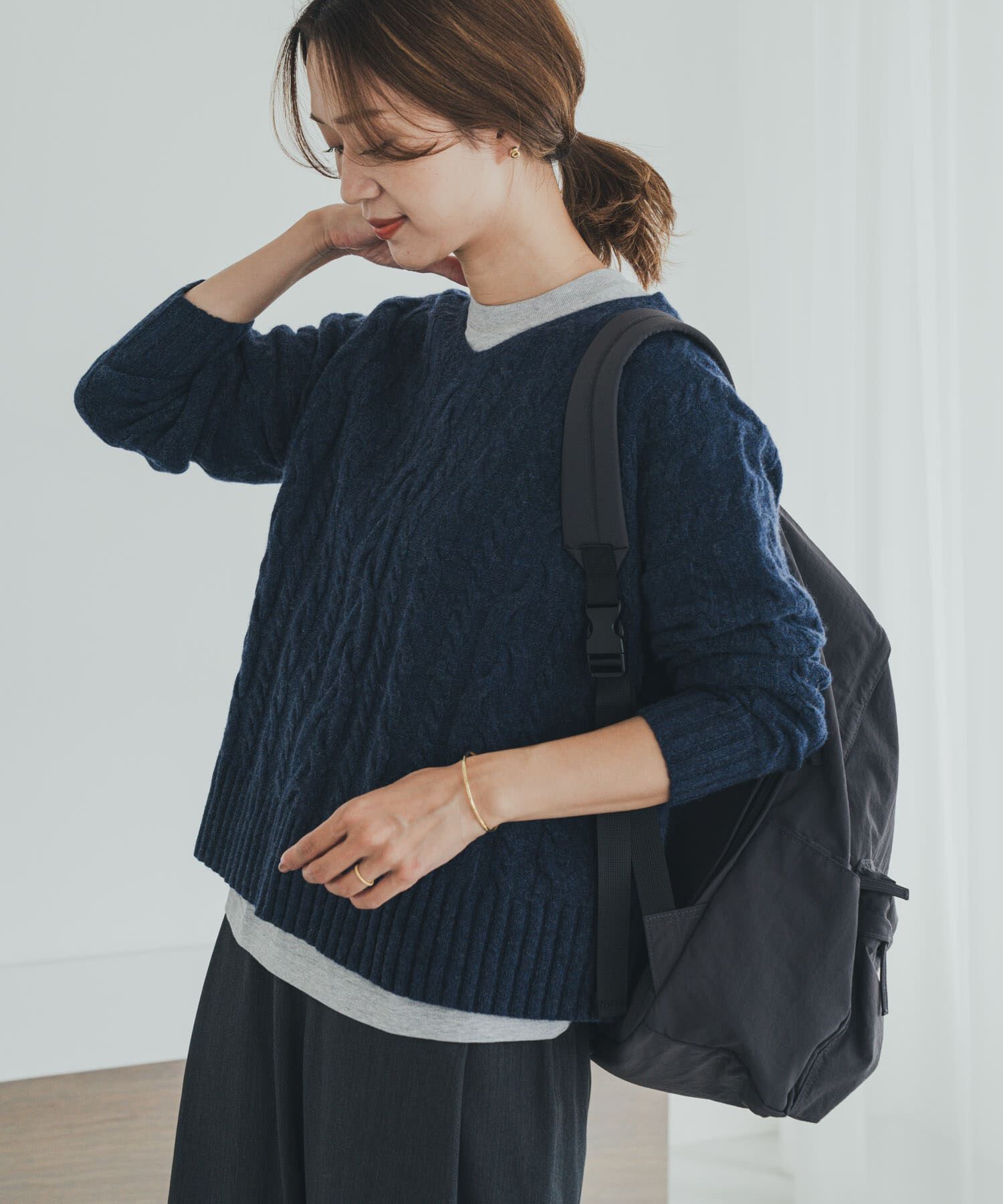 URBAN RESEARCH DOORS「ハミルトンウールアラン柄プルオ-バー」|ニット・セーター|