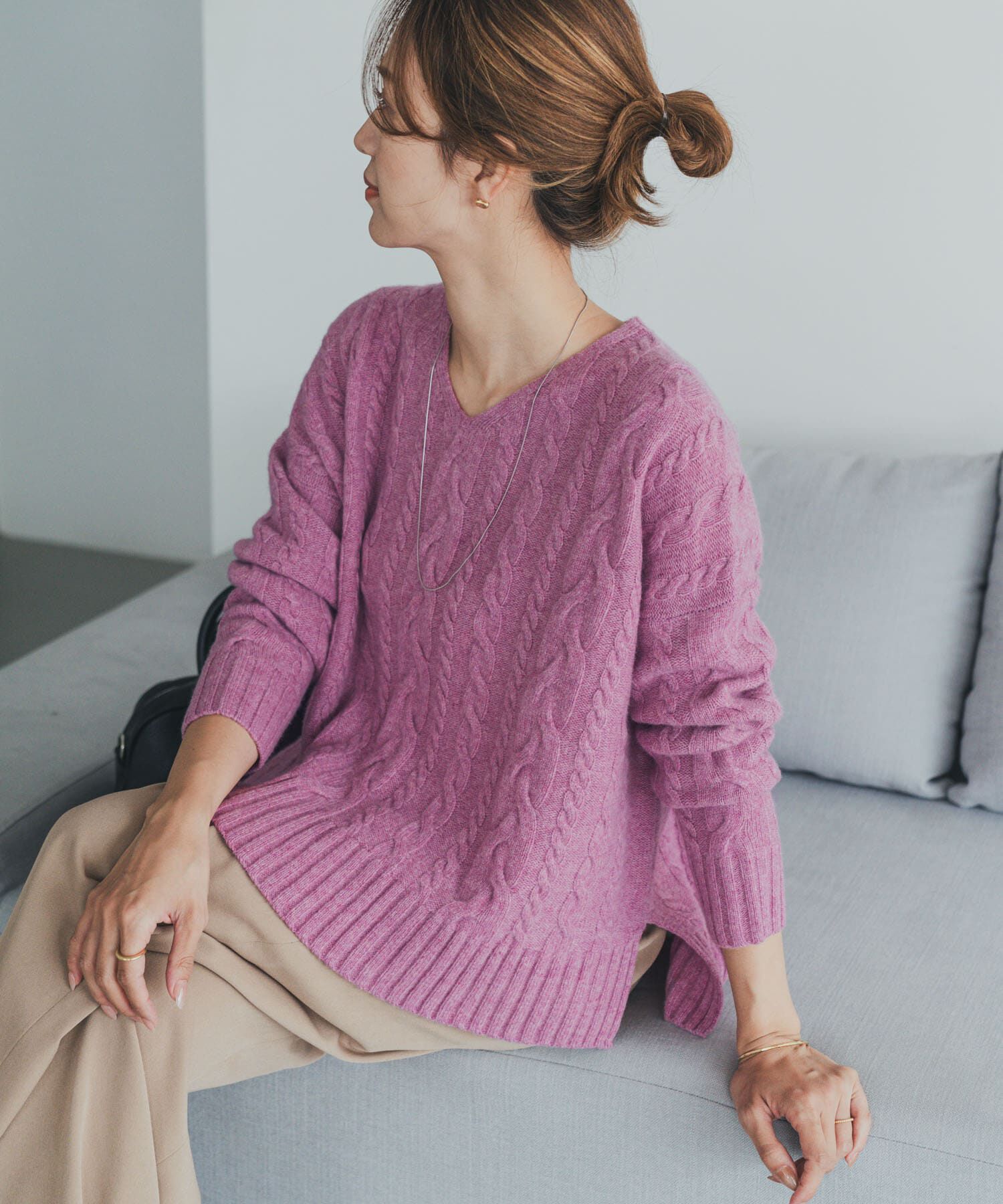 URBAN RESEARCH DOORS「ハミルトンウールアラン柄プルオ-バー」|ニット・セーター|