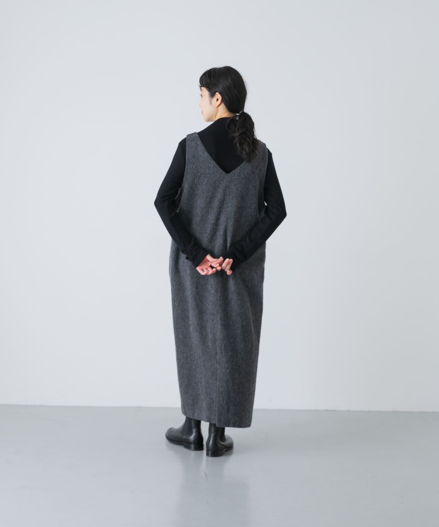 かぐれ「Vネックウールシャギーワンピース」|ワンピース|