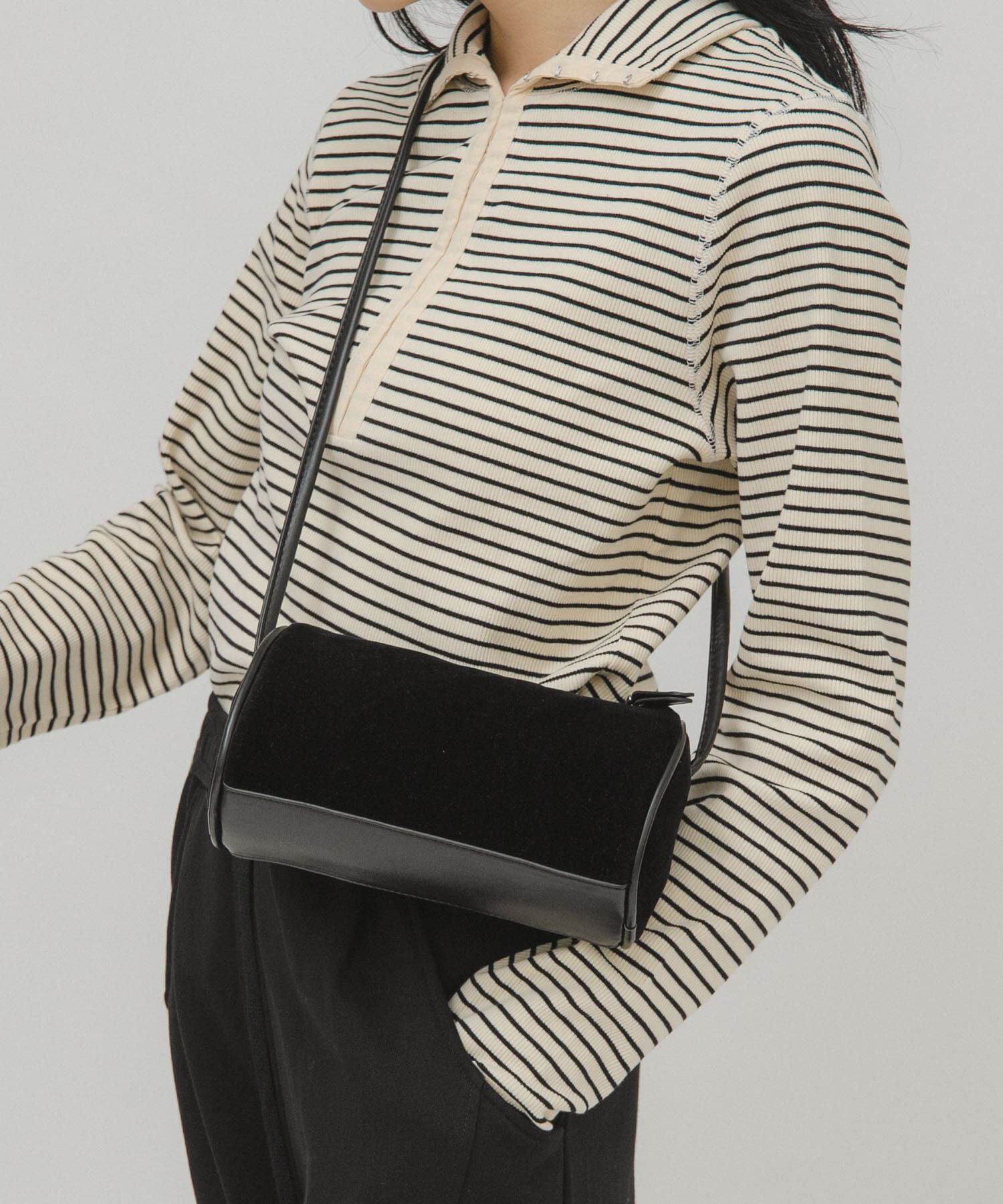  「ステッチデザインベロアミニBAG」|ショルダー・メッセンジャー|