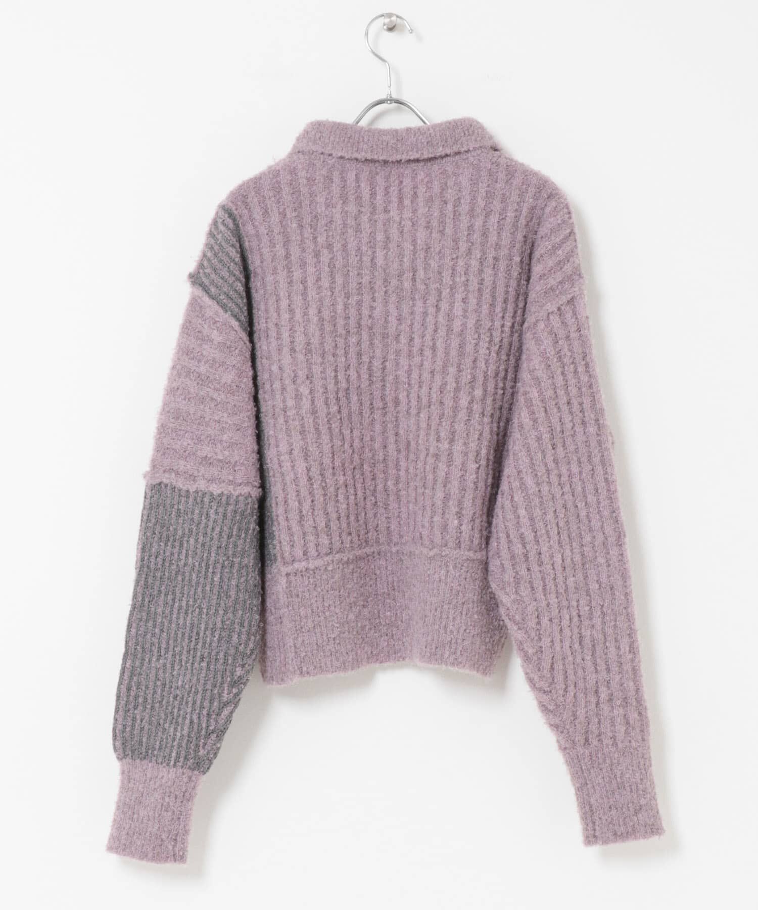  「バイカラーデザインスリーブニット」|ニット・セーター|