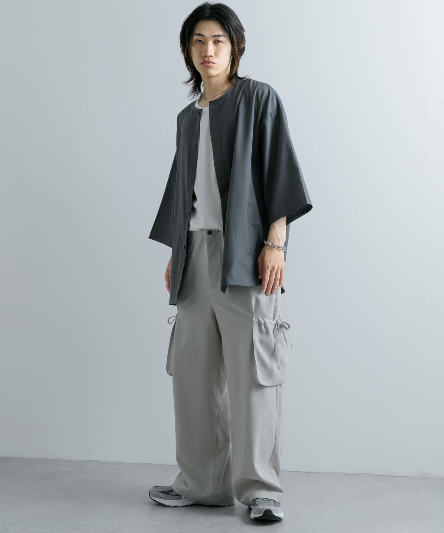 SENSE OF PLACE by URBAN RESEARCH「ノーカラールーズシャツ(5分袖)」|シャツ・ブラウス|