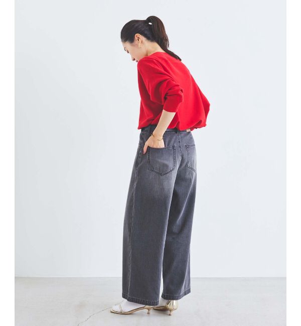 le.coeur blanc「タックワイドデニムパンツ」|デニム|