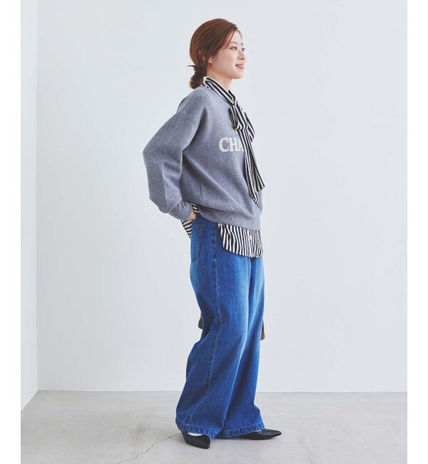 le.coeur blanc「タックワイドデニムパンツ」|デニム|