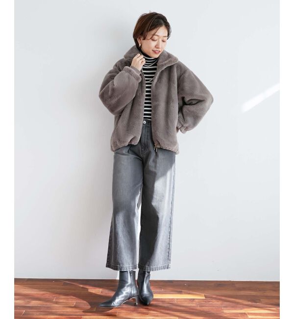 le.coeur blanc「タックワイドデニムパンツ」|デニム|