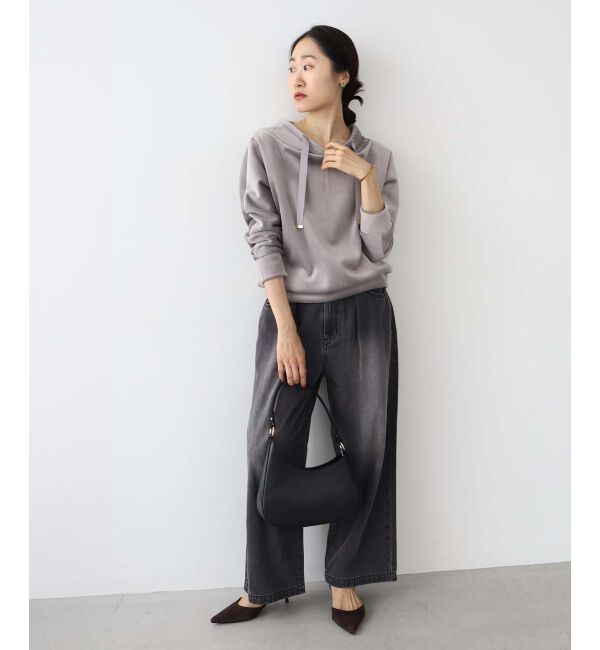 le.coeur blanc「タックワイドデニムパンツ」|デニム|