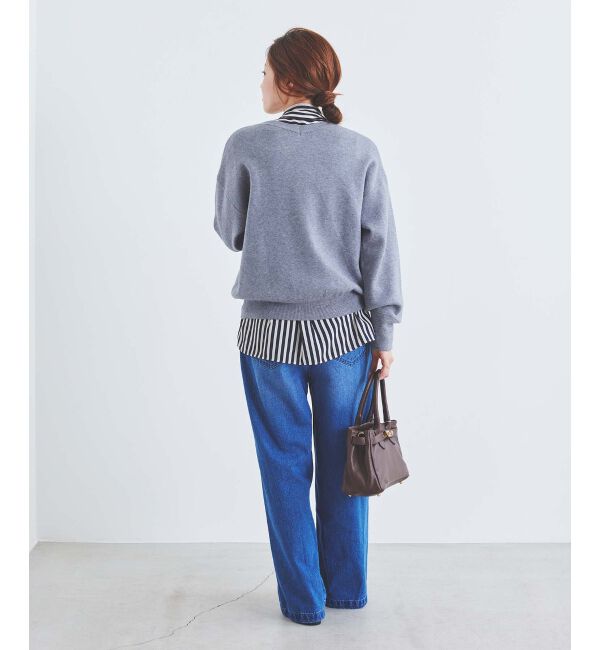 le.coeur blanc「タックワイドデニムパンツ」|デニム|