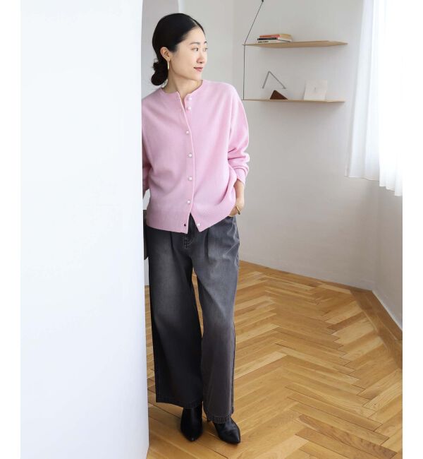 le.coeur blanc「タックワイドデニムパンツ」|デニム|