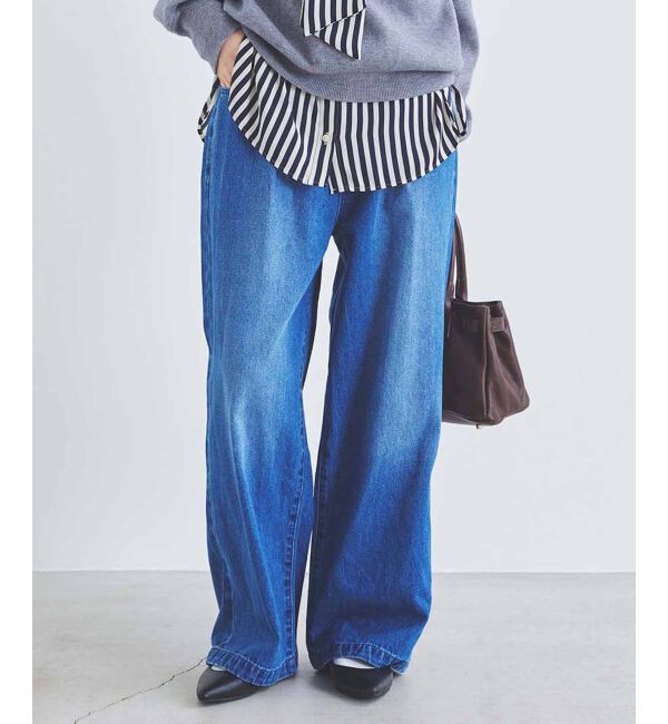 le.coeur blanc「タックワイドデニムパンツ」|デニム|