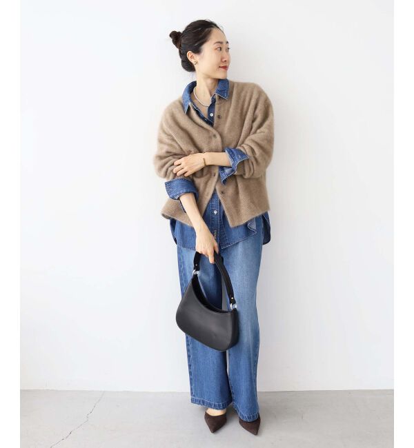 le.coeur blanc「タックワイドデニムパンツ」|デニム|