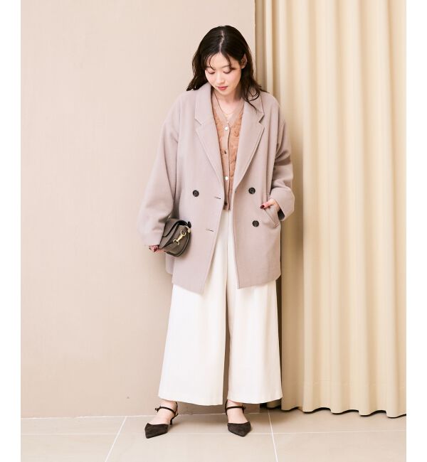  「ウールライクフロントタックワイドクロップドパンツ」|その他|