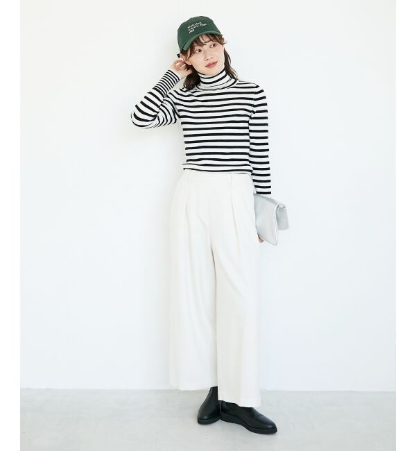  「ウールライクフロントタックワイドクロップドパンツ」|その他|