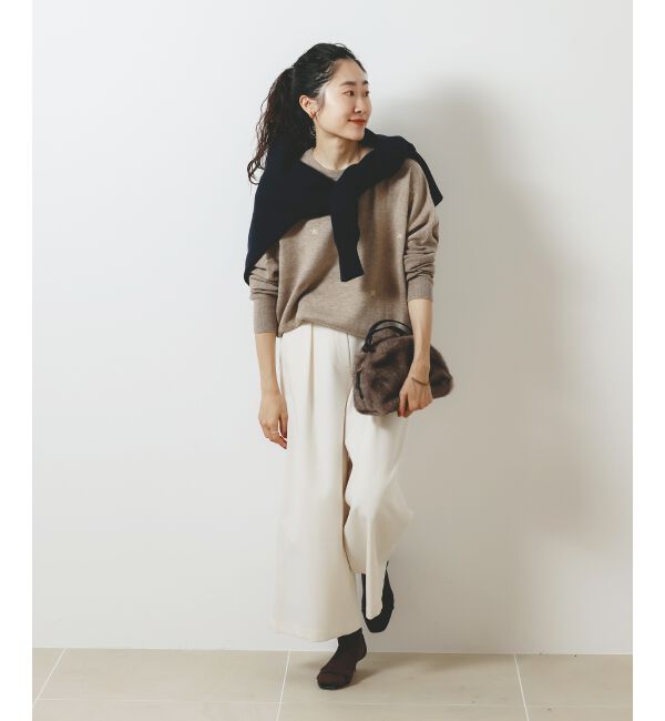  「ウールライクフロントタックワイドクロップドパンツ」|その他|