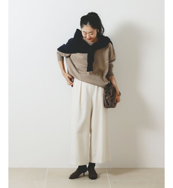  「ウールライクフロントタックワイドクロップドパンツ」|その他|