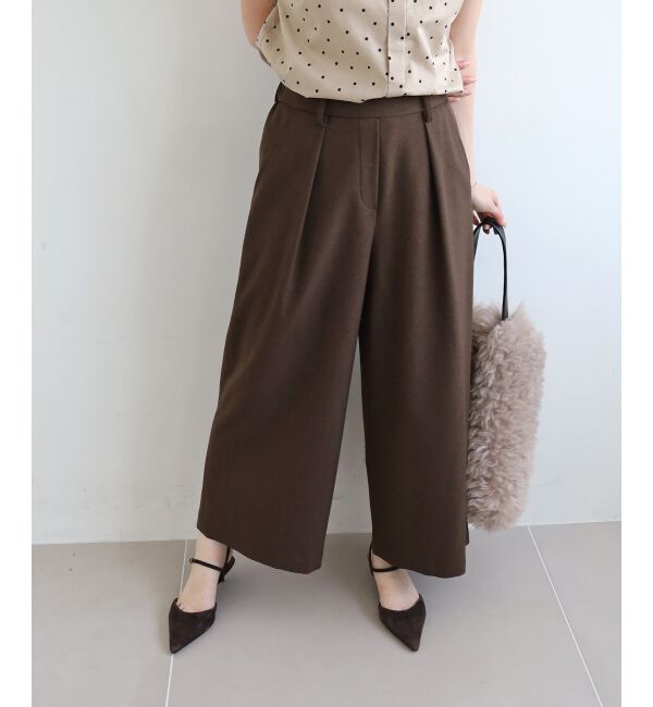  「ウールライクフロントタックワイドクロップドパンツ」|その他|