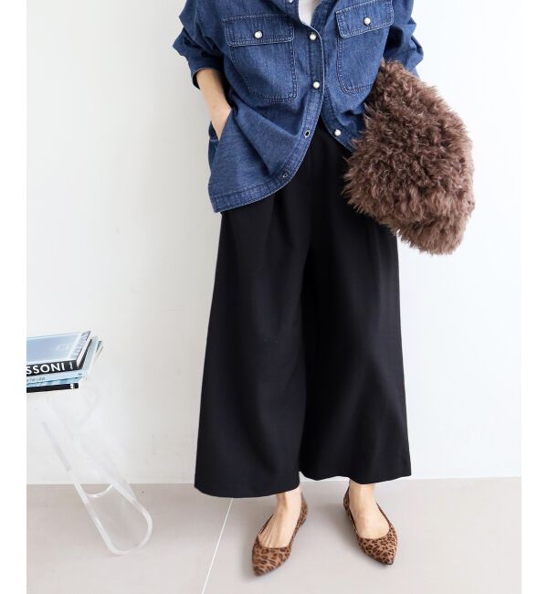  「ウールライクフロントタックワイドクロップドパンツ」|その他|