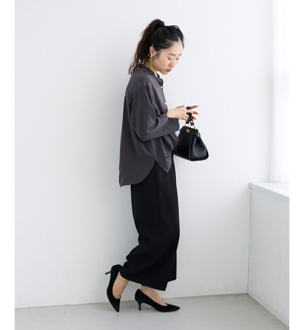  「ウールライクフロントタックワイドクロップドパンツ」|その他|