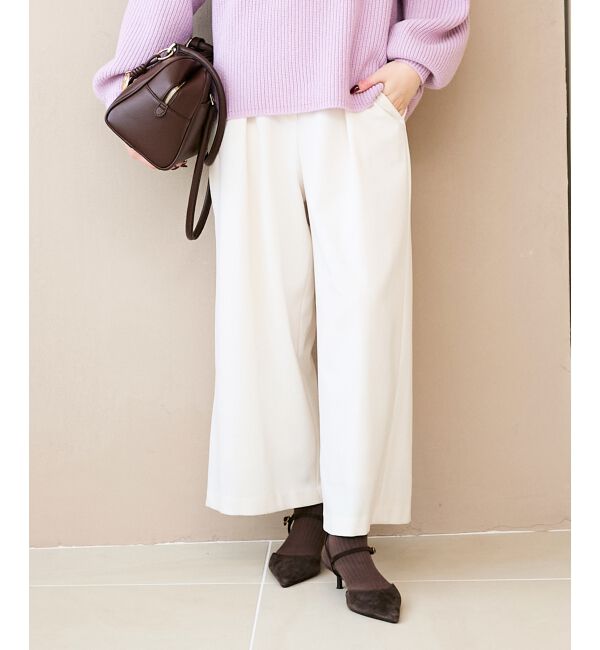  「ウールライクフロントタックワイドクロップドパンツ」|その他|
