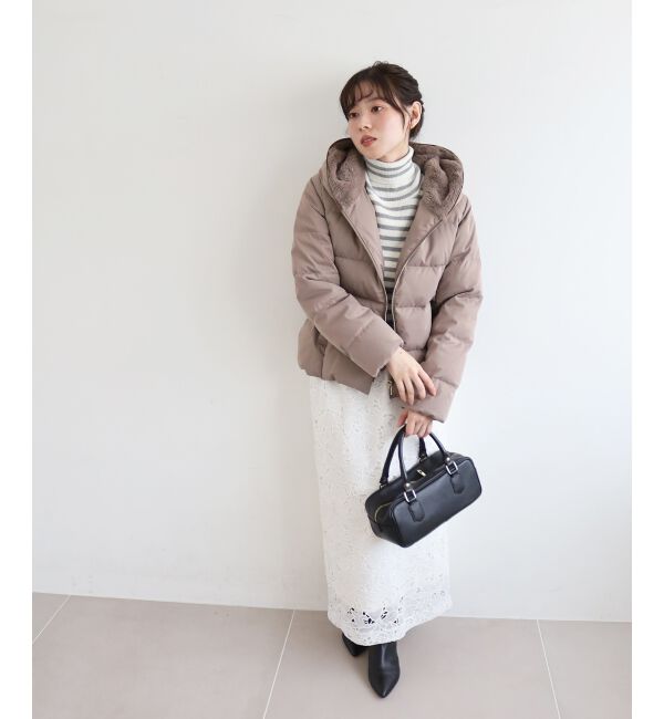  「ファーフードショートダウン」|ダウン|