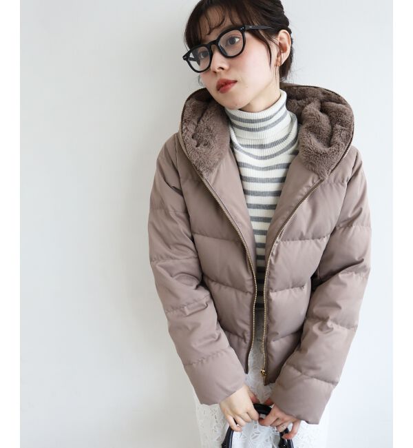  「ファーフードショートダウン」|ダウン|