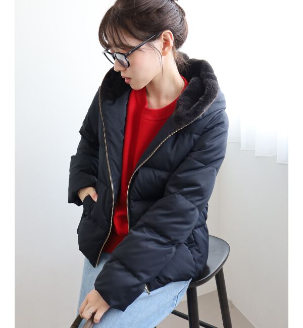  「ファーフードショートダウン」|ダウン|