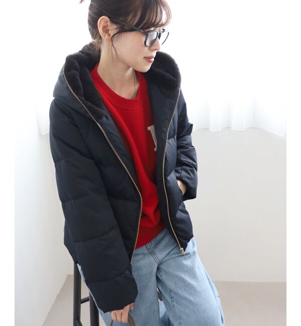  「ファーフードショートダウン」|ダウン|