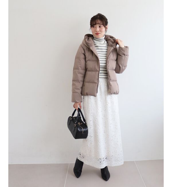  「ファーフードショートダウン」|ダウン|