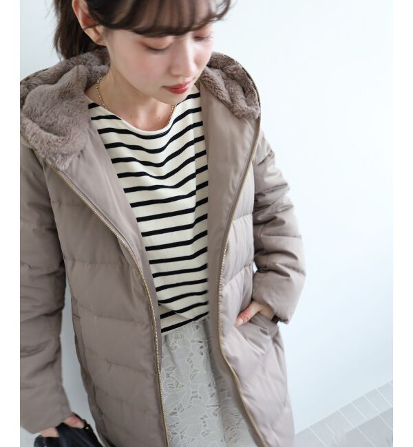  「ファーフードロングダウン」|ダウン|