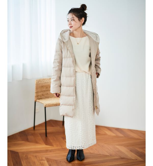  「ファーフードロングダウン」|ダウン|