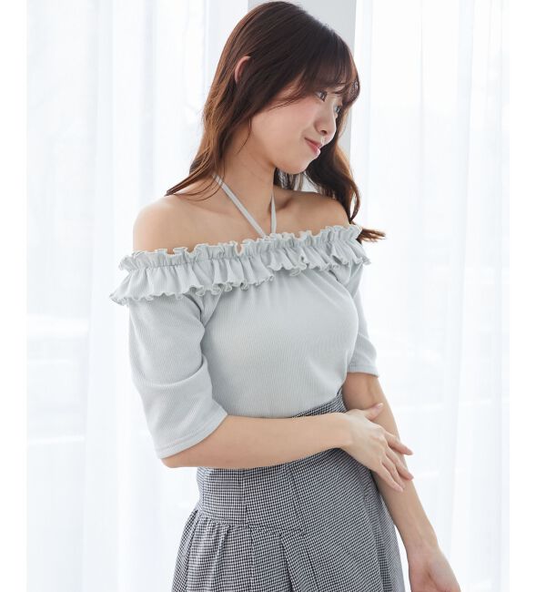  「マルチwayチョーカーフリルトップス」|Tシャツ・カットソー|