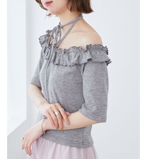  「マルチwayチョーカーフリルトップス」|Tシャツ・カットソー|