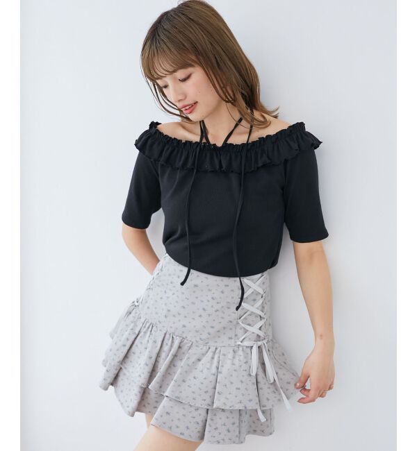  「マルチwayチョーカーフリルトップス」|Tシャツ・カットソー|