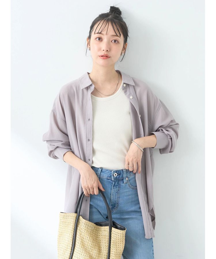 earth music&ecology「シアーシャツ」|シャツ・ブラウス|Gray