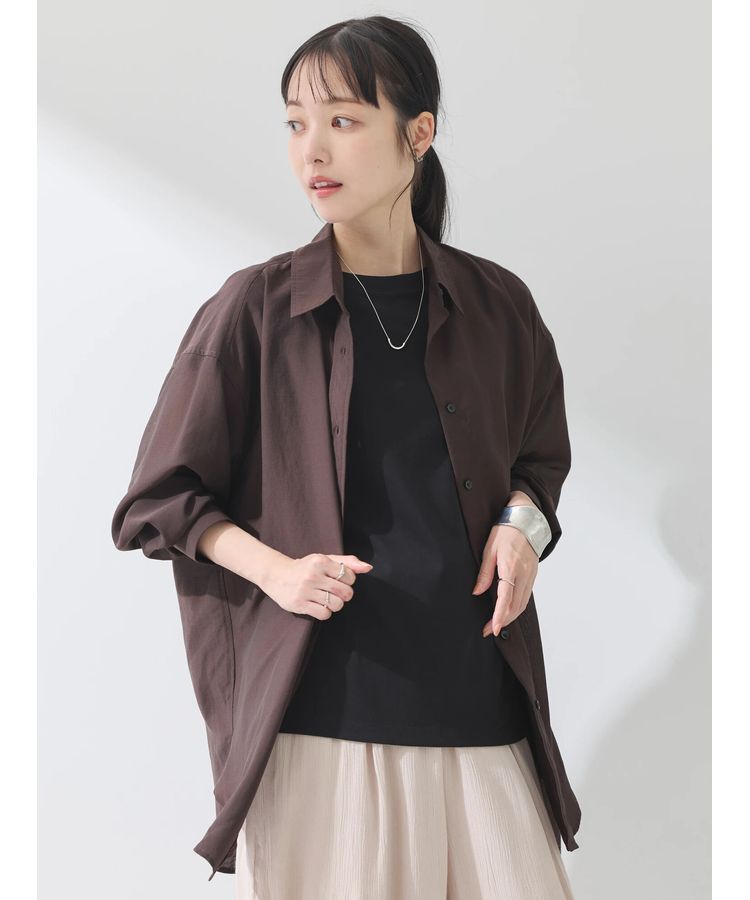 earth music&ecology「シアーシャツ」|シャツ・ブラウス|Brown