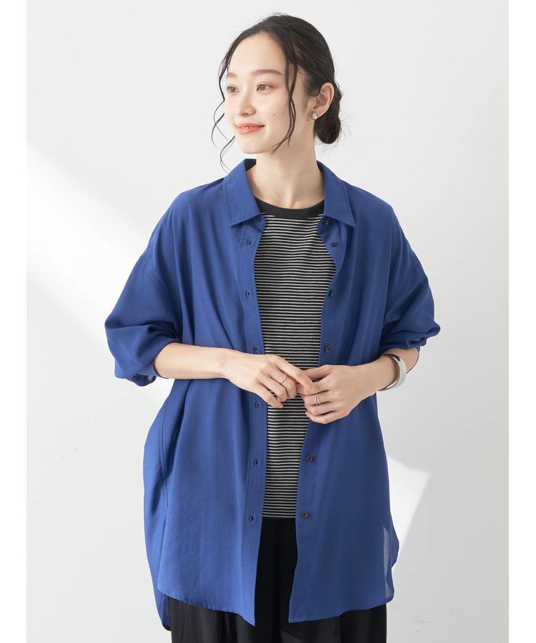 earth music&ecology「シアーシャツ」|シャツ・ブラウス|Royal Blue